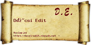 Décsi Edit névjegykártya